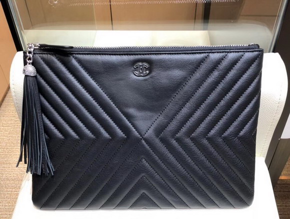 Chanel Pouch Calfskin Black