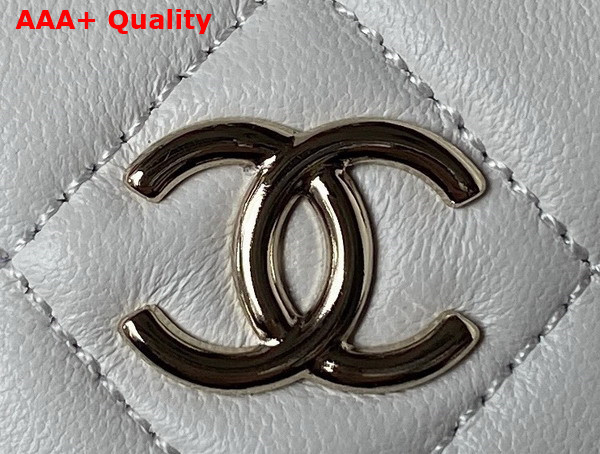 Chanel Pouch Lambskin Gold Tone Metal White Ref AP3095 Replica