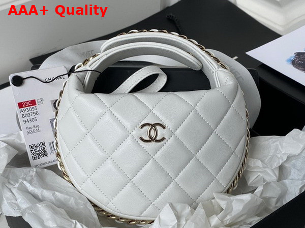 Chanel Pouch Lambskin Gold Tone Metal White Ref AP3095 Replica