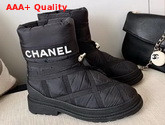 Chanel Puffer Snow Boots in Black Quilted Nylon Replica