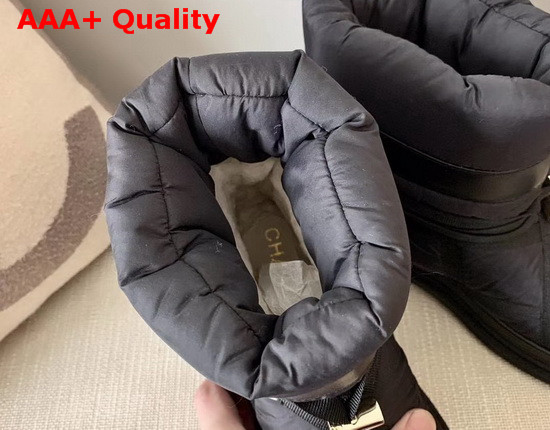 Chanel Puffer Snow Boots in Black Quilted Nylon Replica