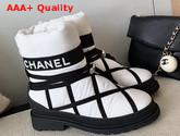 Chanel Puffer Snow Boots in White Quilted Nylon Replica