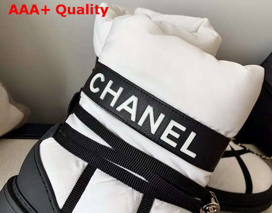 Chanel Puffer Snow Boots in White Quilted Nylon Replica