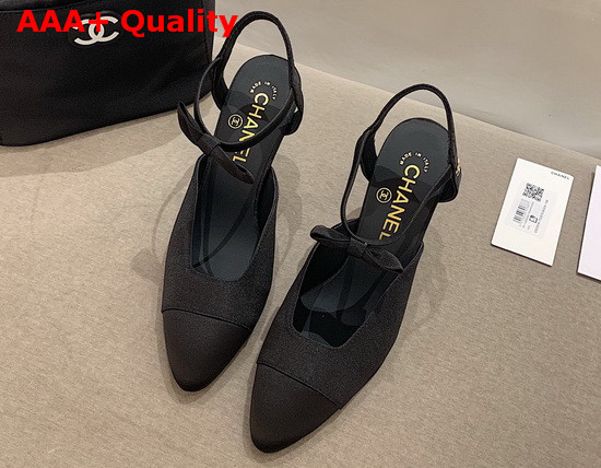 Chanel Pumps Grosgrain and Satin Black G36359 Replica