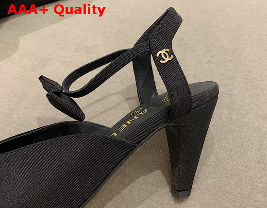 Chanel Pumps Grosgrain and Satin Black G36359 Replica