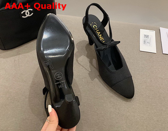 Chanel Pumps Grosgrain and Satin Black G36359 Replica