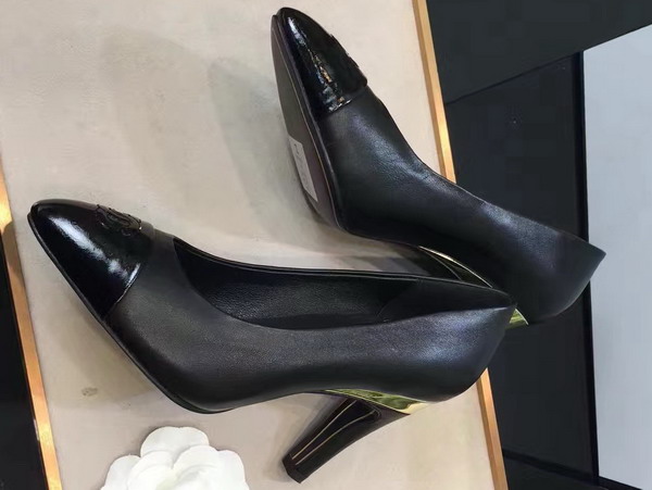 Chanel Pumps Lambskin Black 85mm Heel For Sale