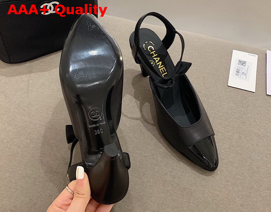 Chanel Pumps Laminated Lambskin and Patent Leather Black G36360 Replica