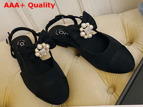 Chanel Pumps with Straps Grosgrain Black G36349 Replica