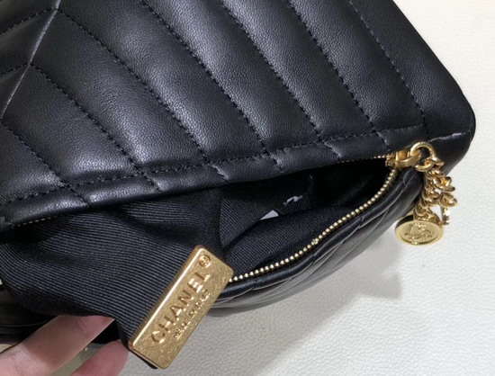 Chanel Pyramid Bag Black Lambskin and Gold Tone Metal AS0688