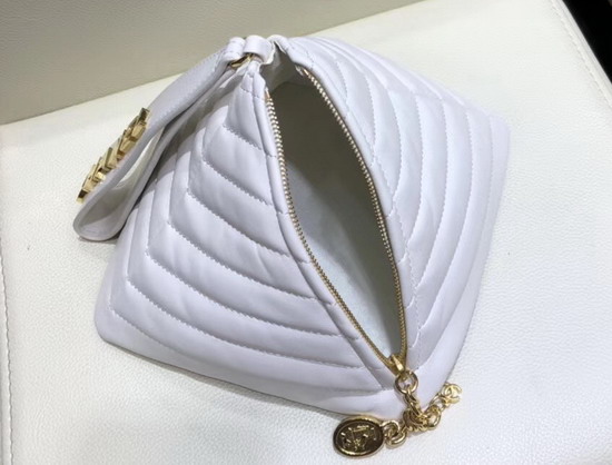 Chanel Pyramid Bag White Lambskin and Gold Tone Metal AS0688