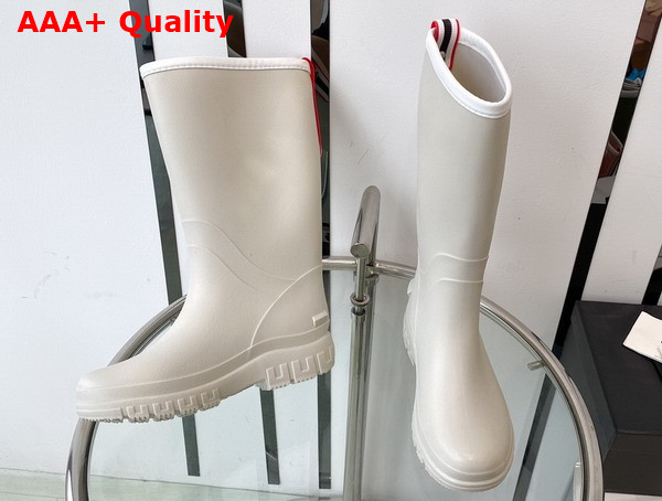 Chanel Rain Boot in Beige Rubber Replica