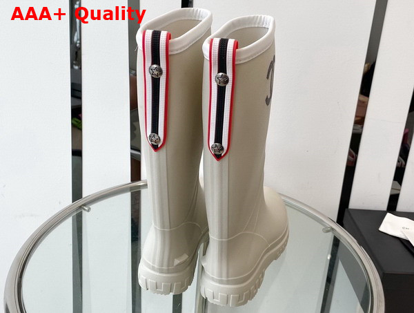 Chanel Rain Boot in Beige Rubber Replica