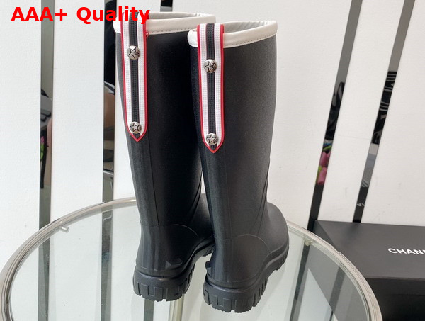 Chanel Rain Boot in Black Rubber Replica