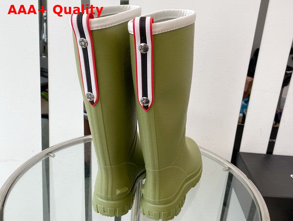 Chanel Rain Boot in Green Rubber Replica