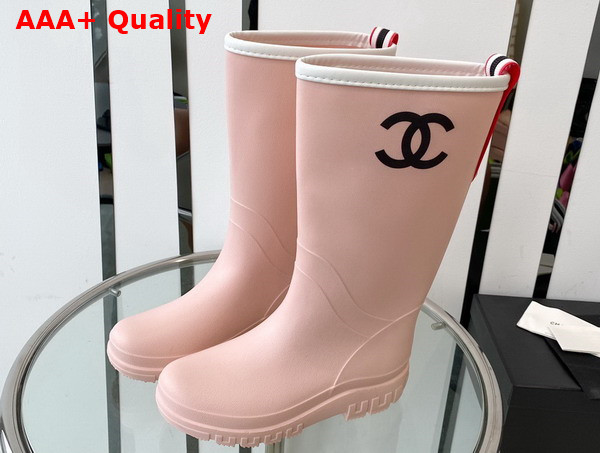 Chanel Rain Boot in Pink Rubber Replica