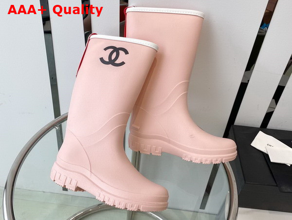 Chanel Rain Boot in Pink Rubber Replica