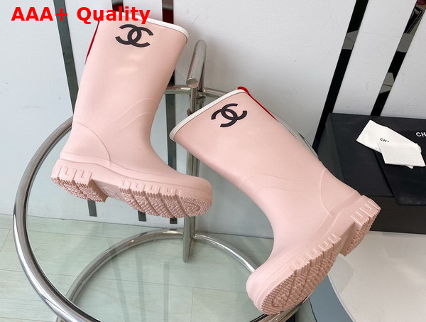 Chanel Rain Boot in Pink Rubber Replica