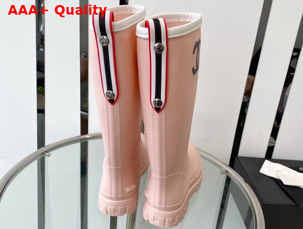 Chanel Rain Boot in Pink Rubber Replica