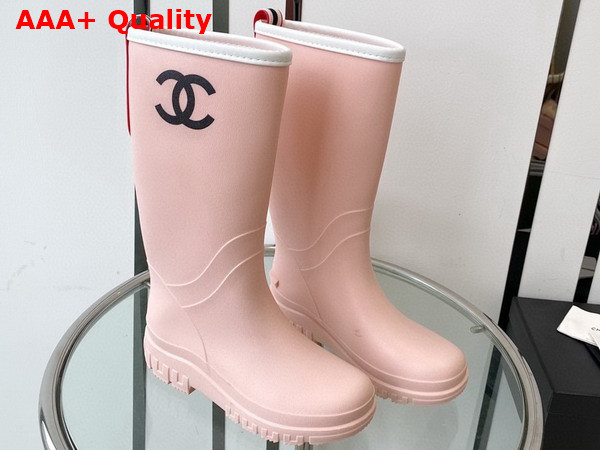 Chanel Rain Boot in Pink Rubber Replica