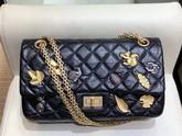 Chanel Reissue 255 Flap Bag with Lucky Charms Black Aged Calfskin