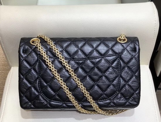 Chanel Reissue 255 Flap Bag with Lucky Charms Black Aged Calfskin