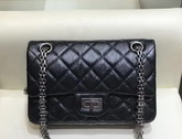 Chanel Reissue Small Flap Bag in Black Aged Calfskin with Silver Tone Metal AS0874