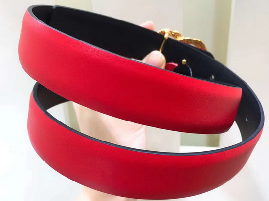 Chanel Reversible Belt Red and Black Calfskin Gold CC Belt Buckle with Crystals