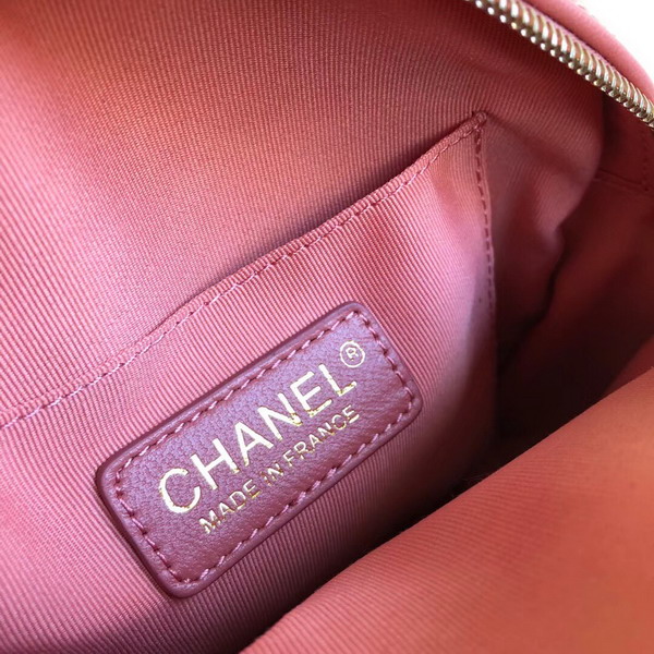 Chanel Round Bag Chevron Lambskin Pink