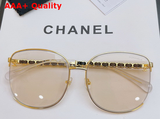 Chanel Round Sunglasses Black Metal Frame Black Lens Replica