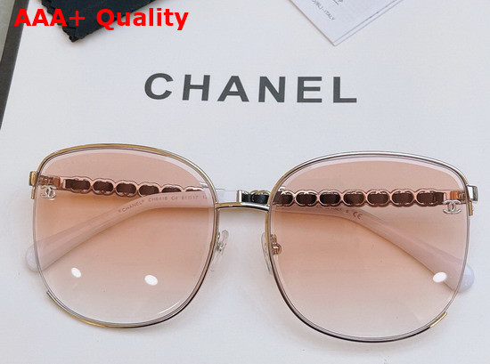 Chanel Round Sunglasses Black Metal Frame Black Lens Replica