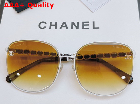 Chanel Round Sunglasses Black Metal Frame Black Lens Replica