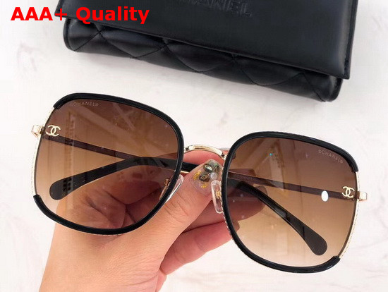 Chanel Round Sunglasses in Blue Metal and Acetate Replica