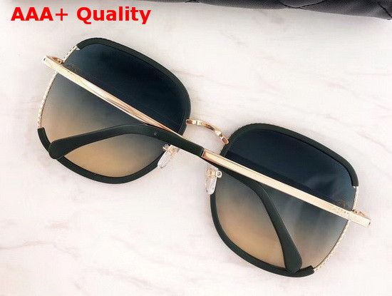 Chanel Round Sunglasses in Blue Metal and Acetate Replica