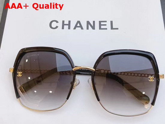 Chanel Round Sunglasses in White and Brown Lenses Replica