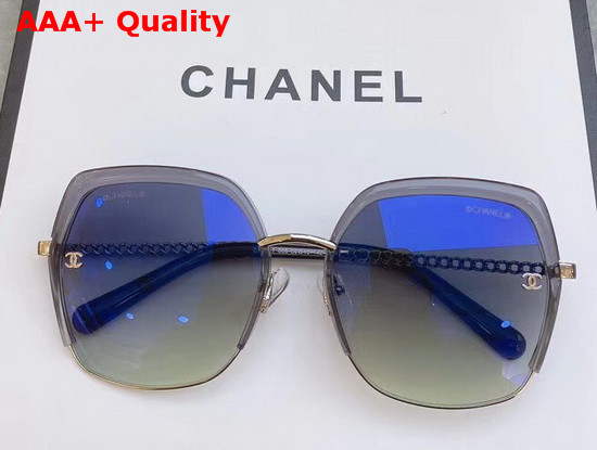 Chanel Round Sunglasses in White and Brown Lenses Replica