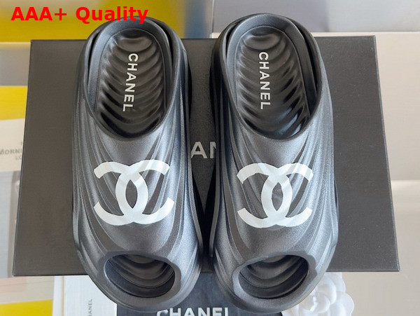 Chanel Rubber Mules in Black and White Replica