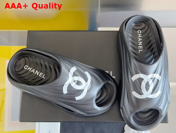 Chanel Rubber Mules in Black and White Replica