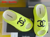 Chanel Rubber Mules in Neon Yellow Replica