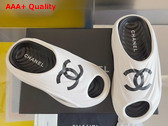 Chanel Rubber Mules in White and Black Replica