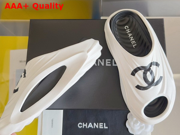 Chanel Rubber Mules in White and Black Replica