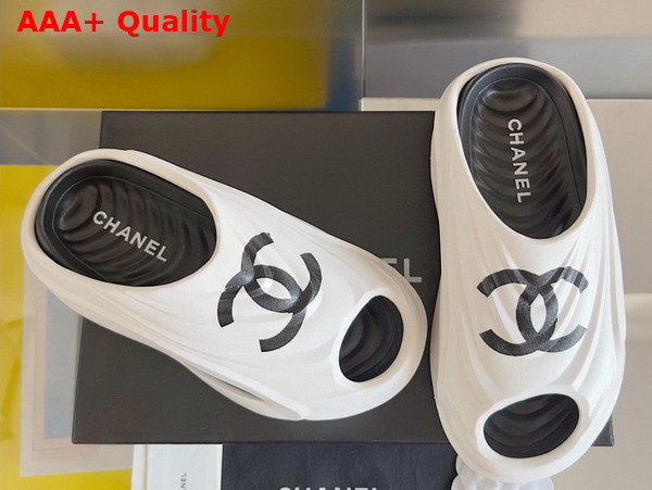 Chanel Rubber Mules in White and Black Replica