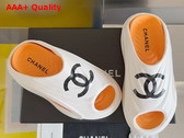 Chanel Rubber Mules in White and Orange Replica