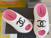 Chanel Rubber Mules in White and Pink Replica