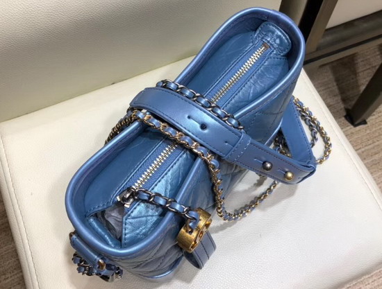 Chanel S Gabrielle Hobo Bag in Iridescent Aged Calfskin Light Blue A93824