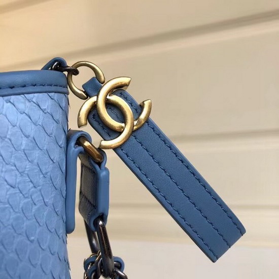 Chanel S Gabrielle Hobo Handbag Light Blue Python