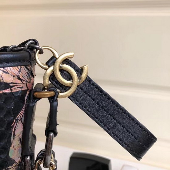 Chanel S Gabrielle Hobo Handbag Printed Python