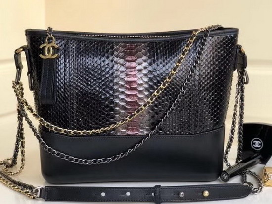 Chanel S Gabrielle Hobo Handbag Python