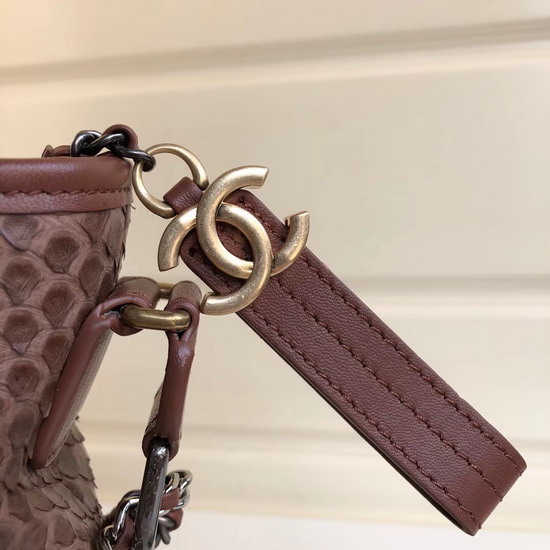 Chanel S Gabrielle Hobo Handbag in Brown Python