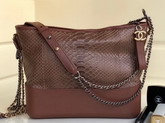 Chanel S Gabrielle Hobo Handbag in Brown Python